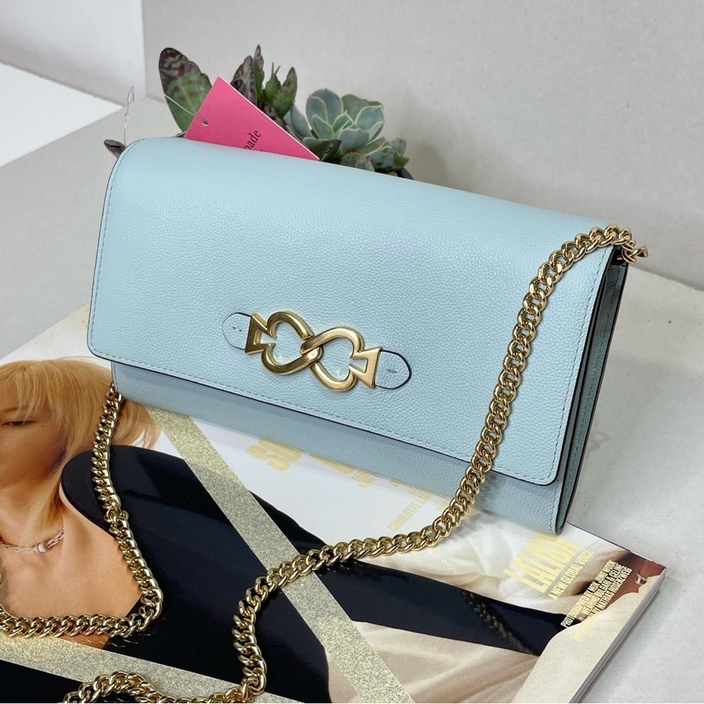 (new+tag) Kate Spade retail Toujours chain clutch cloud mist (dustbag in…